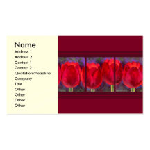 Red Tulips Flowers Painting - Multi Business Card Templates