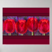 Red Tulips Flowers Painting - Multi