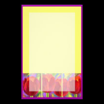 Red Tulips Flowers Painting Stationary stationery