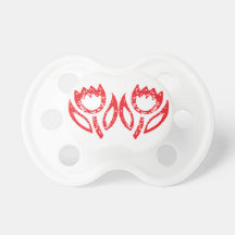 Red tulips Soother Baby Pacifier