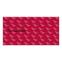 Red unicorn pattern picture card