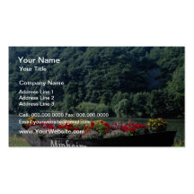 Red Unused boat used as flower bed, Mannheim, Germ Business Card Template