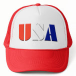Red USA Truckers Hat