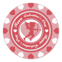 Red Valentine's Day Cupid and Hearts