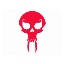 RED VAMPIRE SKULL POSTCARDS
