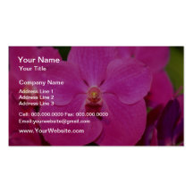 Red Vanda flowers Business Card Templates