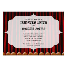 Red Velvet Curtain Stage Wedding Invitation