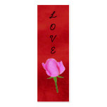 Red Velvet with Pink Rose,  Mini Bookmarks business cards
