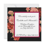 Red Vintage Flower Wedding Invitation