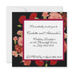 Red Vintage Flower Wedding Invitation