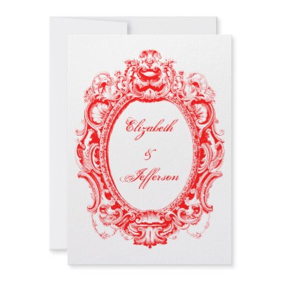 Vintage Invitations Wedding on Red Vintage Frame Wedding Invitations By Anelegantaffair