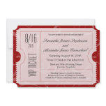 Red VIP Wedding Ticket Invitations
