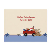 Red Wagon Teddy Bear Baby Shower Advice Cards