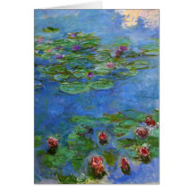 Red Water Lilies, Claude Monet Cards