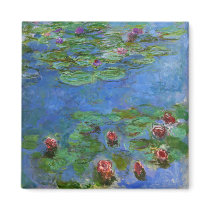 Red Water Lilies, Claude Monet Refrigerator Magnets
