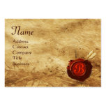 RED WAX SEAL PARCHMENT Monogram Business Card Template