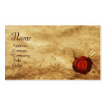 RED WAX SEAL PARCHMENT Monogram Business Card
