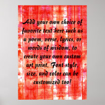 Red Weathered Looking Watercolor Background Print