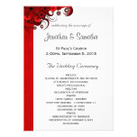 Red Wedding Program Ceremony and Wedding Party Personalised Announcement