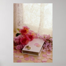 Red Wedding still life flowers Poster