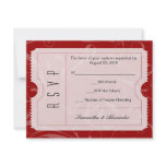 Red Wedding Ticket RSVP Card