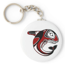 Red Whale Totem Keychain