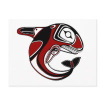 Red Whale Totem Postcard