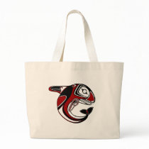 Red Whale Totem Tote Bag