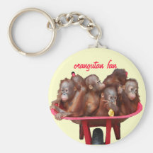 red wheelbarrow orangutan keychain
