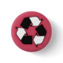Red, white and Black recycle logo button