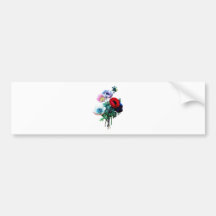 Red White And Blue Anemones by Redoute Bumper Stickers