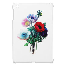 Red White And Blue Anemones by Redoute Case For The iPad Mini