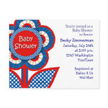 Red, White and Blue Baby Shower Invitation Postcards