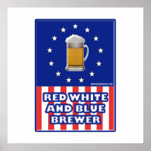 Red White And Blue Brewer Posters