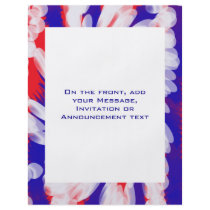 red white and blue personalized flyer