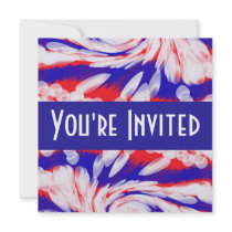 red white and blue custom invitation