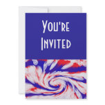 red white and blue custom invitation