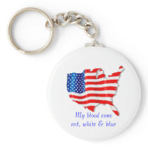 red white and blue key chains
