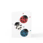 Red White and Blue Ladybugs Greeting Card