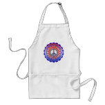RED WHITE AND BLUE PEACE WHEEL aprons