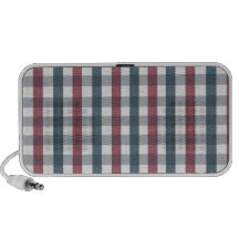 Red White and Blue Plaid Pattern Notebook Speaker