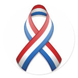 Red, White, and Blue Ribbon Round Sticker
