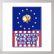Red White And Blue Wine Brewer Posters