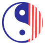 Red White and Blue Yin Yang Sticker