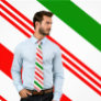 Red, White and Green Candy Cane Tie