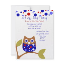 Red White and Who Owl Personalized Announcements