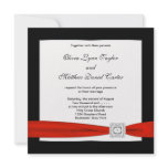 Red White Black Red Black Wedding Custom Invite