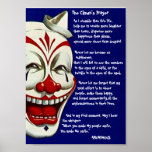 RED, WHITE, & BLUE CLOWN POSTER w/ CLOWN'S PRAYER posters