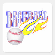 RED WHITE BLUE FLAMIN BASEBALL Sticker