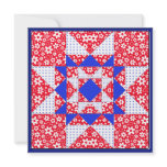Red White & Blue Floral & Dots Quilt invitations